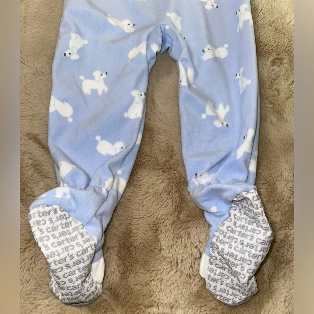 NEW Carter's Light Blue with White Poodle Footie Pajamas